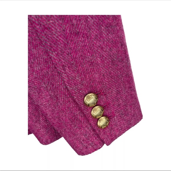 Talbots Donegal Pink Wool blend Herringbone Blazer Women’s size 14P - Picture 3 of 9